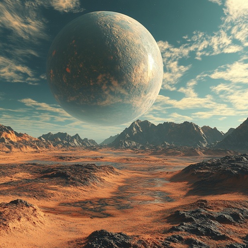 Futuristic technology: Atmospheric processor terra-forming a barren planet in real-time --v 6.1