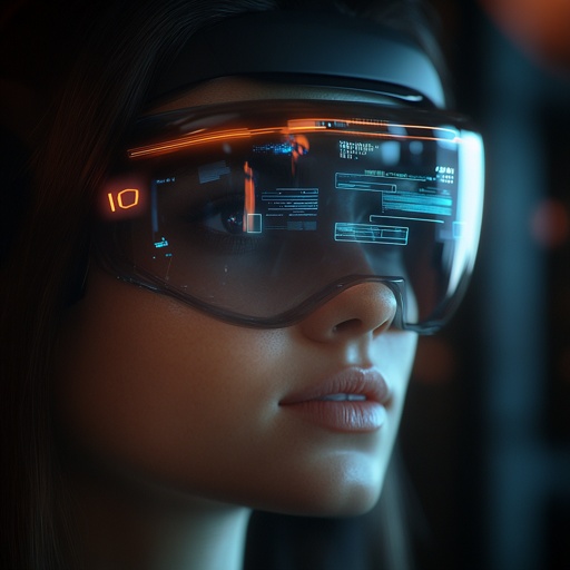 Futuristic technology: Holographic personal assistant projecting from a wearable device --v 6.1