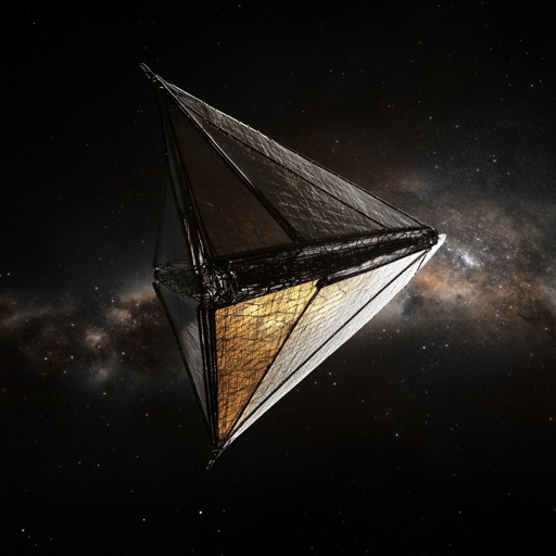 Space exploration: Massive solar sail unfurling as a spacecraft begins its journey to Alpha Centauri --v 6.1