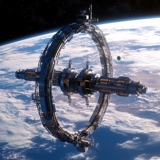 Space station: Modular research facility assembling itself in orbit around a distant exoplanet --v 6.1